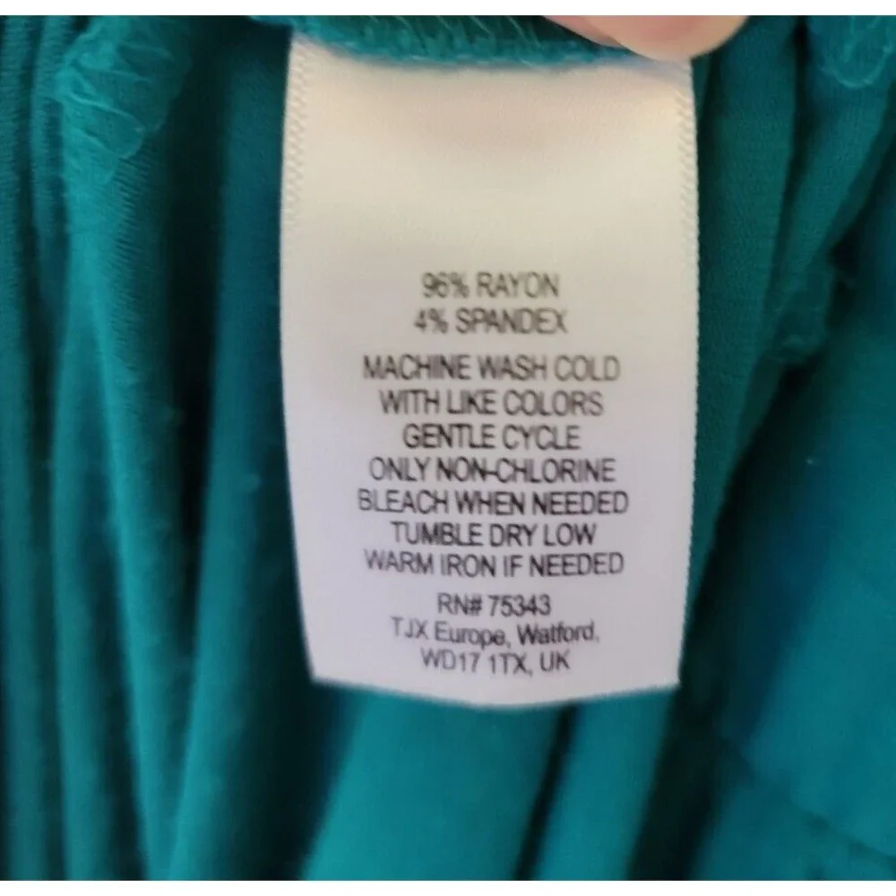 Willi Smith Teal Maxi Dress Boho Size Small Sleeveless V-neck Adjustable Straps - Picture 7 of 8